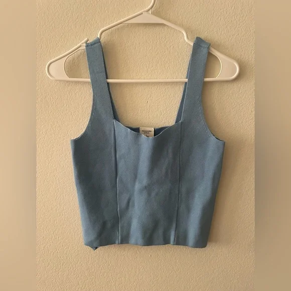 Abercrombie & fitch blue cropped tank top blouse - Picture 5 of 5